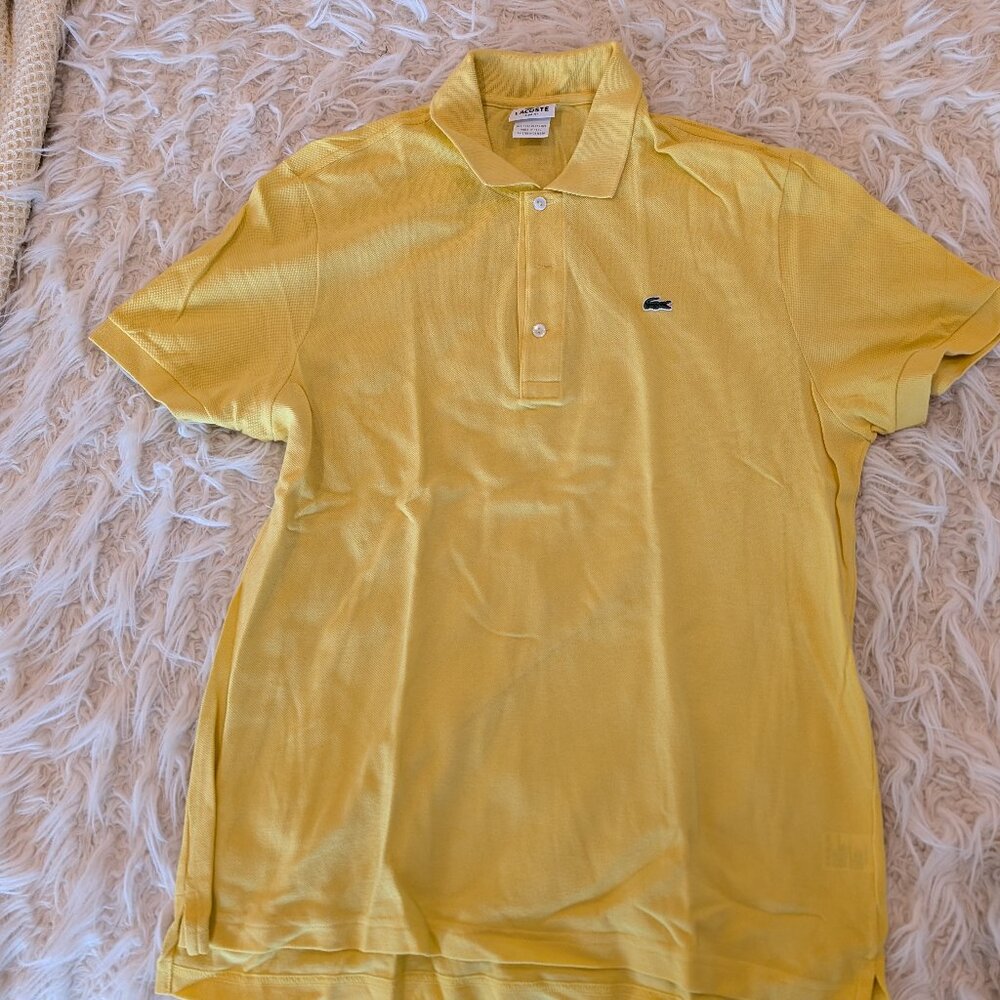 Lacoste Polo Shirt Mens Size 7 Yellow